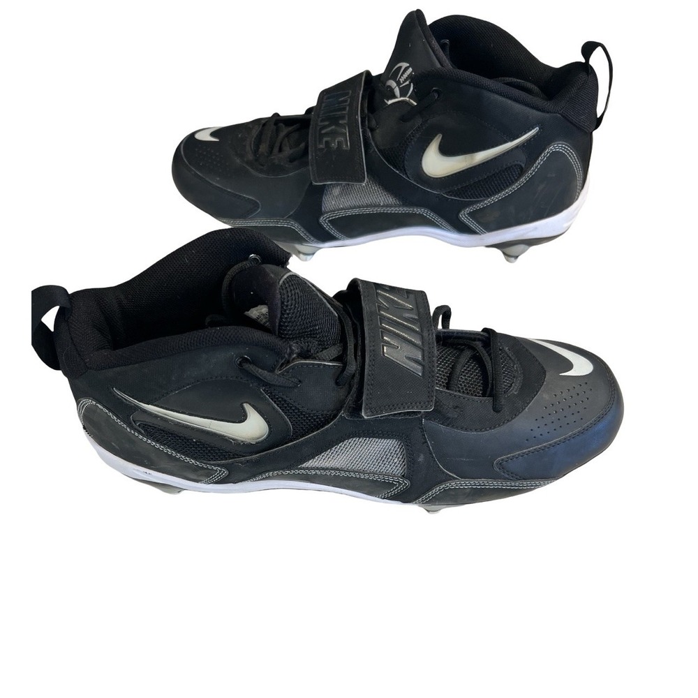 Nike Team Code D Football Rugby Cleats Shoes Sz 14 Black/White 354046-011 EUC